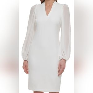 CHIFFON-SLEEVE SHEATH by VINCE CAMUTO